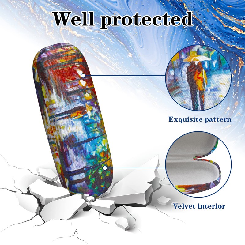 BOUMUSOE 3 Pack Hard Eyeglass Case, Protective Hard Shell Glasses