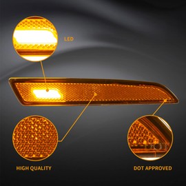 EVERESTHD Pair Signal Marker LED Lights Amber Hood Lamp Fit for Volvo VNL/VNR 2018-UP Left Driver & Right Passenger Side 23760339 23760347