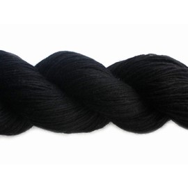 5 Skeins Lotus Yarns Mimi Mink Yarn Plus Light Fingering Weight Hand Knitting Yarn (21-Black)