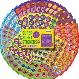 HORIECHALY Smelly Stickers Scratch and Sniff for Kids, Scented Stickers 48 Sheets 746 PCS 16 Different Scents, Sensory Fun Positive Reward for Classroom Engagement and Creative Play