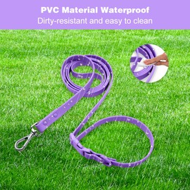 Hands Free Dog Leash, 4-7.5 FT PVC Waterproof Multifunctional Dog Leash Adjustable Lengths for Handless Walking Training Running with Cross Body, Over Shoulder, Waist and Belt Leash (Pale Purple)