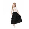 Girls High Waisted Ruffle Maxi Skirt Soft Cotton Long Skirts