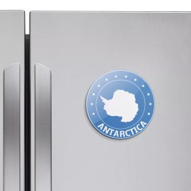 Unbranded Antarctica Map Glossy | 4'' X 4'' Round Decorative Magnet