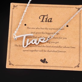 Kivosliviz Tia Gifts Necklace for Women from Nephew Niece In Spanish Funny Birthday Mothers Day Best New Tia Necklace