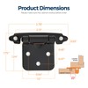 Ravinte 60 Pack (30 Pairs) 1/2" Overlay (Variable) Cabinet Hinges,