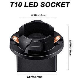 T10 194 168 - Bombillas LED azul hielo para instrumentos de tablero con enchufe T10 de bloqueo giratorio, luces LED superbrillantes para panel de instrumentos, 12 V, chipset 8-SMD, 20 unidades