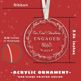 Engagement Gifts for Couples - Gifts for Newly Engaged Couples - Happy Engagement Gifts for Her, Bride, Fiance - Just Engaged Gifts for Her, Friends - Engagement Gift - Acrylic Engagement Ornament