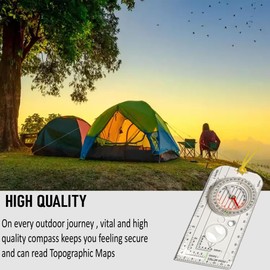 WedDecor Acrylic Navigation Compass Waterproof Scout Compass Orienteering Compass Hiking Compass Geometry Tool with Adjustable Lanyard for Map Reading, Camping, Survival Outdoor Adventure Enthusiasts