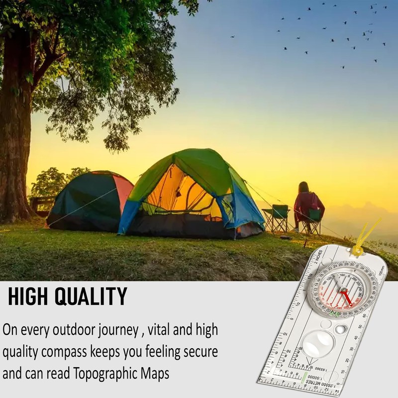 WedDecor Acrylic Navigation Compass Waterproof Scout Compass Orienteering Compass Hiking