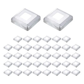 uxcell 40Pcs Post Base Cover, 2.5"x2.5" (Internal Size 1"x1") Metal Integral Style Post Skirt, Porch Column Wrap for Post Fence Deck Cable Railing Baluster Stair Rails, Silver