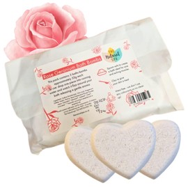 Natural Essential Oil Bath Bombs, Vegan Aromatherapy with Epsom Salts, Clay, No Colourants - Pack of 3 (Rose Geranium)