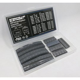 SMD Voltage Regulator Assortment, 5V, 6V, 8V, 9V, 12V, 15V, 100mA, 0.5A