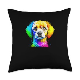 Toy Poodle Gifts & Toy Poodle Accessories Pop Dog Lover I Splash Art Toy Poodle Throw Pillow, 18x18, Multicolor