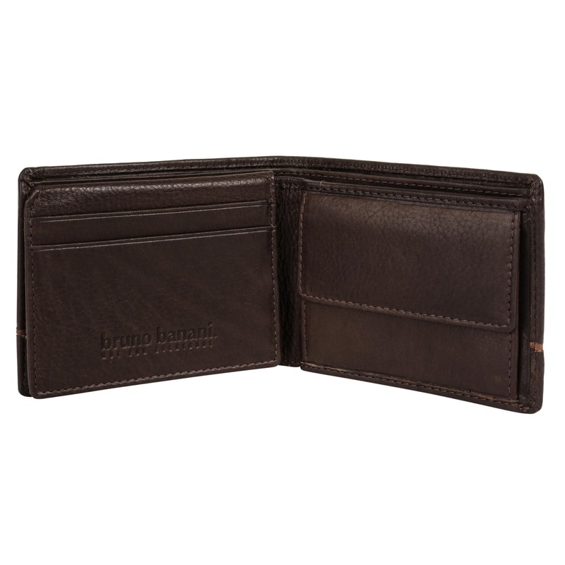 bruno banani Genuine Leather Men's Wallet - 022003, brown, rfid