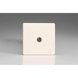 Varilight Primed Ready to Paint Flat Plate Screwless 1-Gang TV Socket, Co-Axial