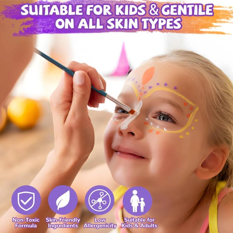 Kit Profesional De Pintura Facial Para Niños, Kit De Maquill