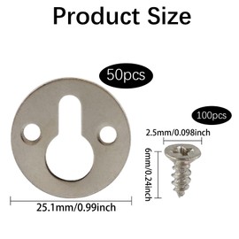 Pack of 50 Picture Hangers Hooks Heavy Duty Keyhole Hangers Round Cabinet Hanger Keyhole Hanger Metal Round Keyhole for Hanging Picture Frames