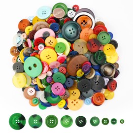 Bekecidi Buttons for Crafts, Buttons in Various Sizes and Colours, Mixed Round Resin Buttons, Coloured Buttons for Sewing, Crafts, Knitting, Baby Cardigans, DIY Handmade (9 mm - 35 mm)