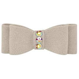SUSAN LANCI DESIGNS Premium Ultrasuede Hair Bow for Dogs and Pets, Doe, Teacup