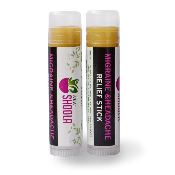 Migraine Relief and Headache Relief Stick (2-Pack) – Quick Relief from Headache, Migraine, Sinus Congestion, Neck Tension, Stress Relief – 100% Organic Herbal Balm –No Side Effects Vapor Rub
