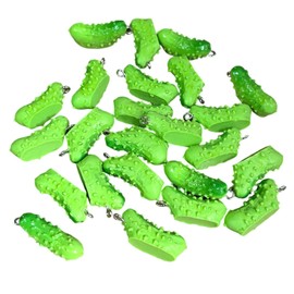 ARTISAMILY 10pcs Cucumber Resin Dangle Pendants Fruit Vegetable Bracelet Keychain Charms Green Cucumber Necklace Pendants Cute Dangle Earring Charms 30x10 mm for DIY Craft Jewelry Making