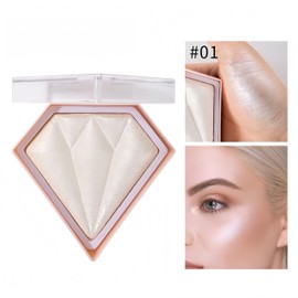 Melemando 5 Color Face Shimmer Highlighter Makeup Palette, Long Lasting Glittery Highlighter Makeup Face Luminizer(01 Pearl White)