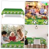 Zerodeko Wear Resistant Pe Table Cover with Soccer Prints Decorative