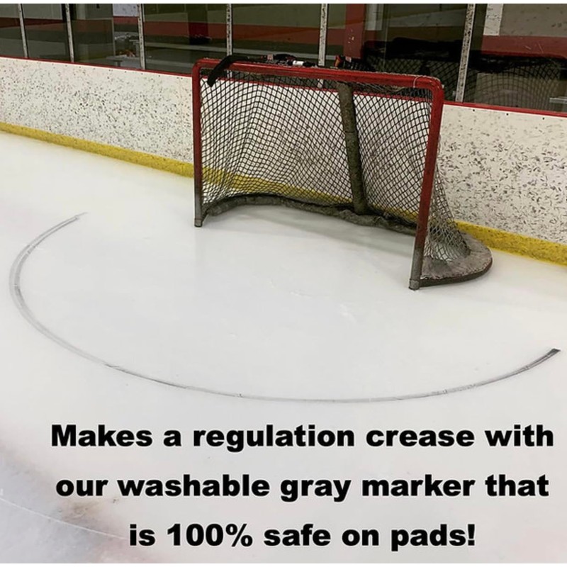 Easy Crease - Hockey Goal Crease Marker Protractor (Washable Gray