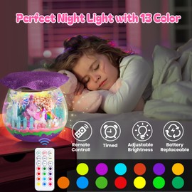 RONSTONE Unicorn Toys Terrarium Kit for Kids - Great Birthday Gift for Girls 4 5 6 7 8 9 10-12 Year Old Children - Educational Arts and Crafts Kit for Kids - DIY Unicorn Night Light for Kids