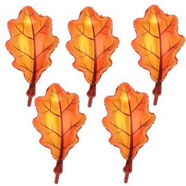 HADCKJA Red Leaf Balloons Thanksgiving Balloons Red Leaf Balloons for Fall Harvest Thanksgiving-Themed Party Birthday Party Supplies Decorations Thanksgiving Party Decorations Balloons Party Sets-5pcs
