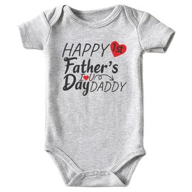 shlrzy Happy 1St Father'S Day Love U Daddy Baby Boy Clothes Unisex Funny Baby Girl Bodysuit Gray 0-3Months
