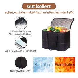 Pollen Foldable Cool Bag with Picnic Blanket, 35 L Large Picnic Bag, Lunch Bag, Thermal Bag, Insulated Bag for Food Transport, Camping, BBQ, Travel, Car, Freezer Bag, Large