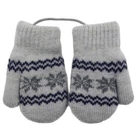 HinyBoeh Baby-Winter-Knit-Mittens Toddler-Boys-Girls Stretchy-Thick-Gloves Warm-Snowflake-Mittens for 0-2Years