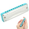 Blues Harmonica 10-Hole Mouthorgan Ab Key Portable Wind Instrument High