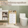 Rolling Makeup Organizer Cart, Under Desk Storage Cart with 4