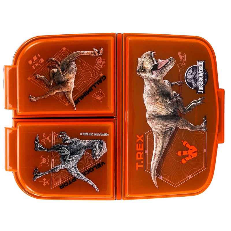 Zawadi Global Jurassic World Kids Childrens Multi Compartment Rectangular School