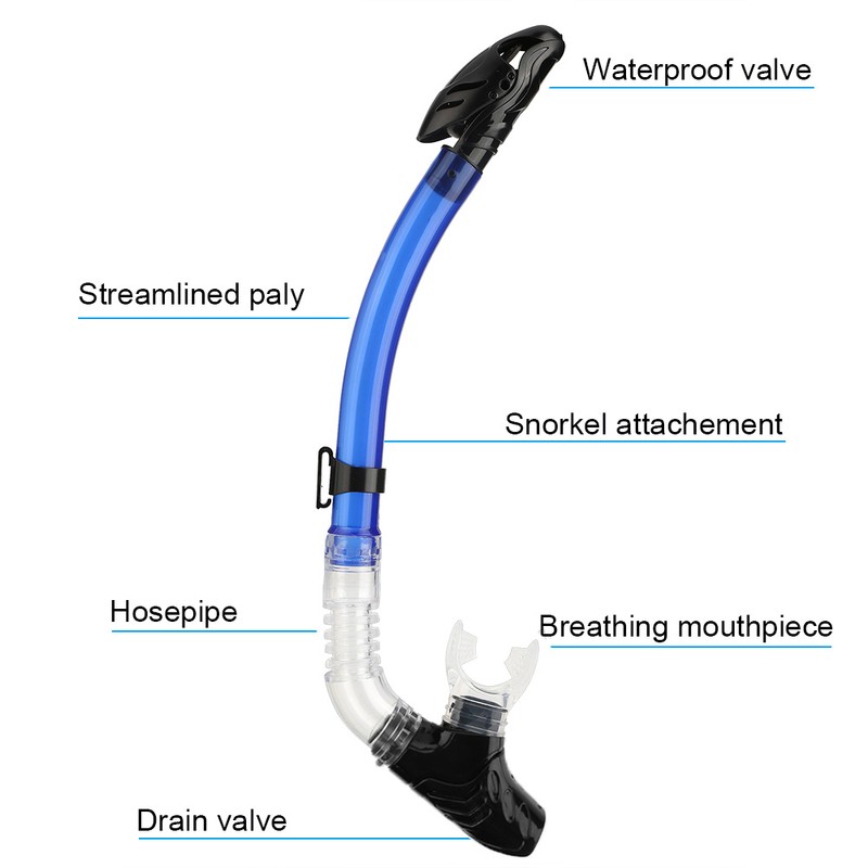 Full Dry Breathing Tube with Comfortable Silicone Mouthpiece and Single