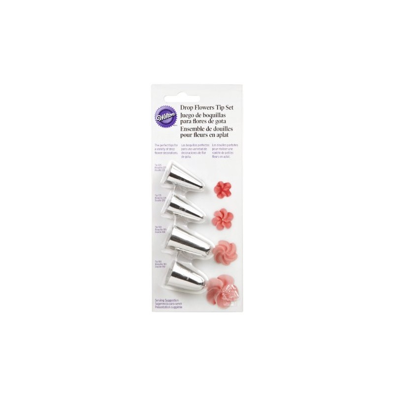 Wilton 418-4569 4-Piece Drop Flowers Tip Set