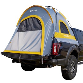 Golabs Truck Bed Tent, Waterproof PU2000mm Pop-up Pickup Tent for Easy Setup, Fits Most of Truck, 2-Person Portable with Extra Rainfly Cover for Camping & Outdoor, Includes Storage Bag, Orange