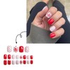 24 Pcs Christmas Press on Nails Short Square - MINGCHUN