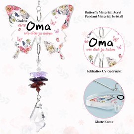 Tulolvae Grandma Gift, Crystals Sun Catcher Lucky Charm Gifts for Best Grandma for Birthday, Mother's Day, Christmas, Easter, Grandma Birthday Gift From Grandson