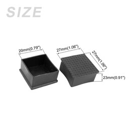 METALLIXITY Chair Leg End Cover (60mm x 60mm) 5Pcs, Square Rubber Furniture Feet Caps Floor Protector - for Sofa Table Patio Chairs, Black