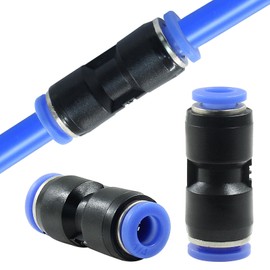 Murtenze 10PCS Blue Straight Push to Connect Fitting 5/16" Tube OD Plastic Union Pipe Tube Fitting Straight Push Lock PU-5/16 (Pack of 10)