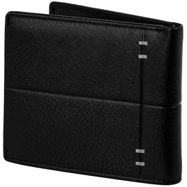 Time Resistance Leather Wallet – Italian Handmade Minimalist Design Wallet - Billfold Credit Card and Cash Holder (Black)