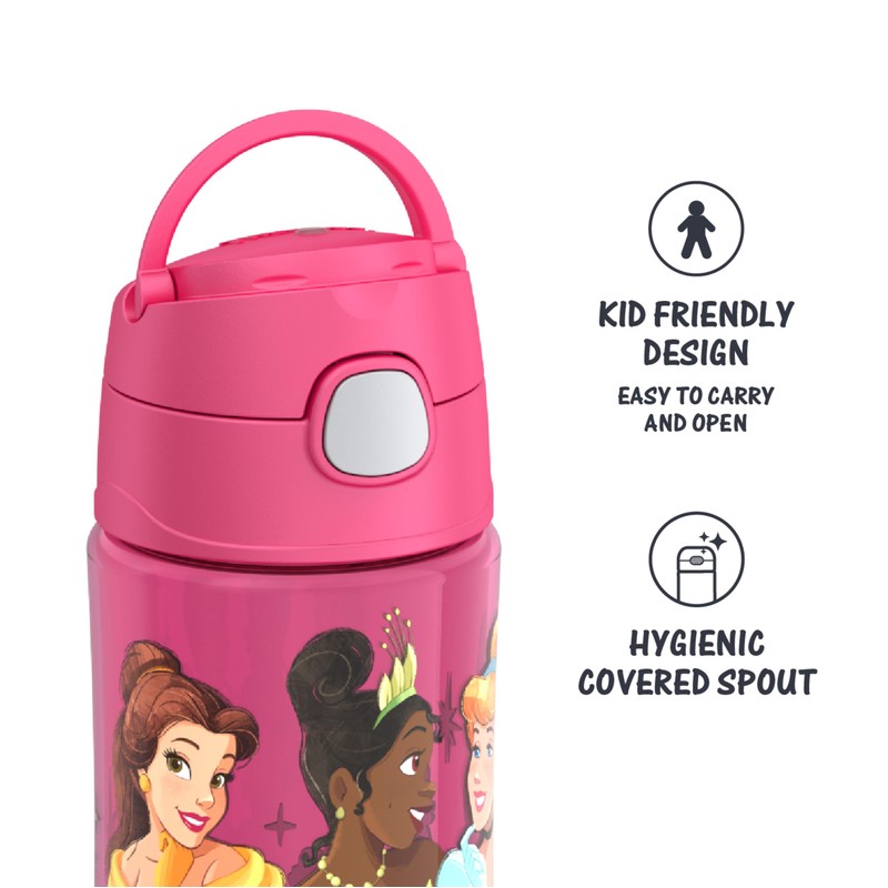 THERMOS FUNTAINER 16 Ounce Plastic Hydration Bottle with Spout, PRINCESS