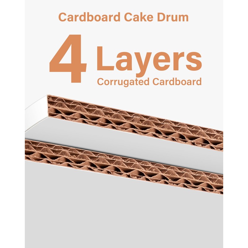 Kootek Cake Boards Drums 10 & 12 Inch Round, 1/2"