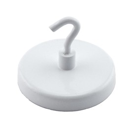 Master Magnetics MHHH26X4 Magnetic Hook White Enamel Paint, 1.875-Inch Diameter, 1.375-Inch Total Height, 26 Pounds (Pack of 4)