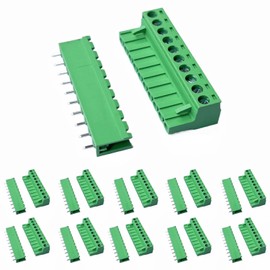 10 Set 10 Pin 5.08mm Pitch PCB Mount Screw Terminal Block Connector Male Female Straight Plug-in Phoenix Plug