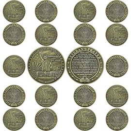 20 Pcs Military Veteran Challenge Coin Bulk with Statue of Liberty Pattern Thank You for Your Service Coins for Honoring Veteran Appreciation Gift