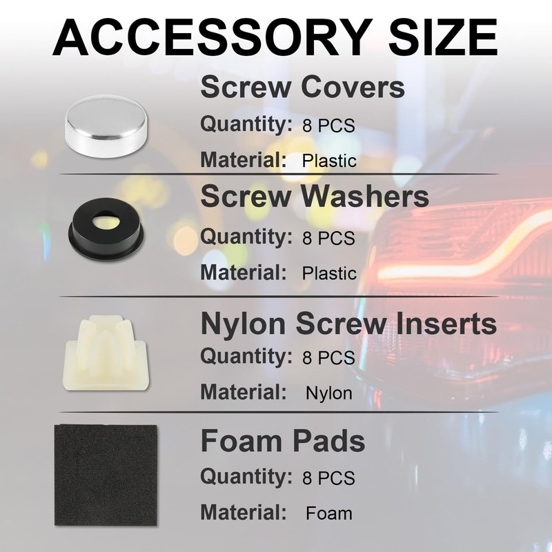 LivTee Rustproof License Plate Screws for Securing License Plates Frames